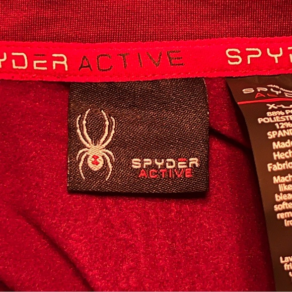 Spyder Active ProW:B Mens Red and Black long sleeve half zip top Sz XL - Picture 3 of 10